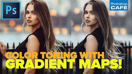 color with gradient maps in photoshop , photography tutorials in photoshop