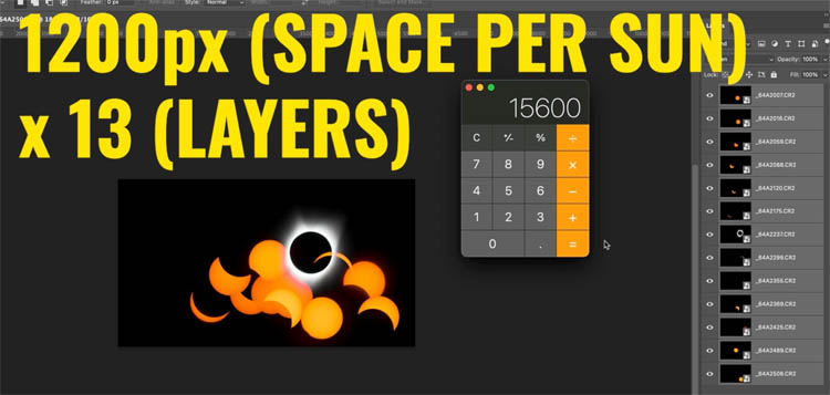 view layers eclipse sequence in Photoshop