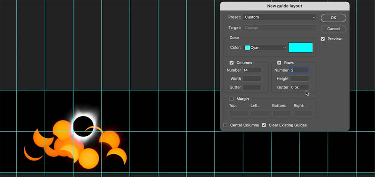 make eclipse sequence in Photoshop