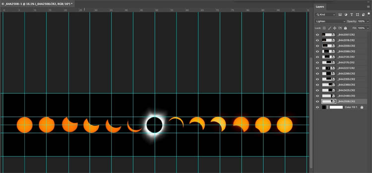 make eclipse sequence in Photoshop
