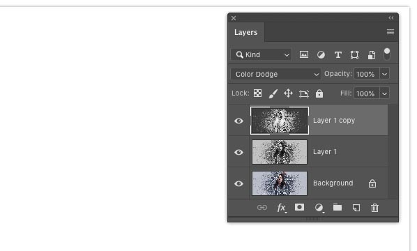 Applying the blending mode