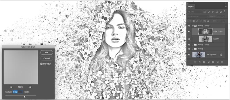 adding shading for pencil drawing from photo effect
