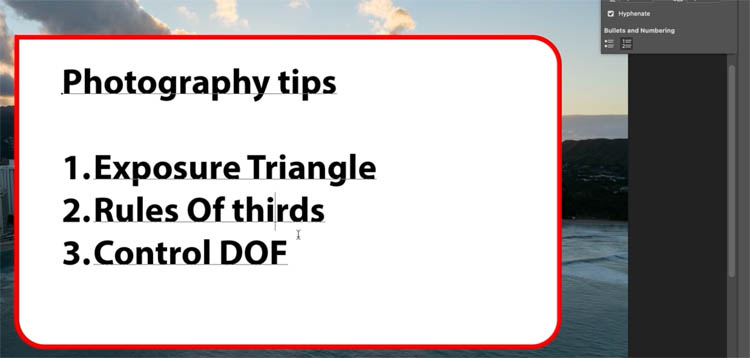 text numbering in Photoshop 2024