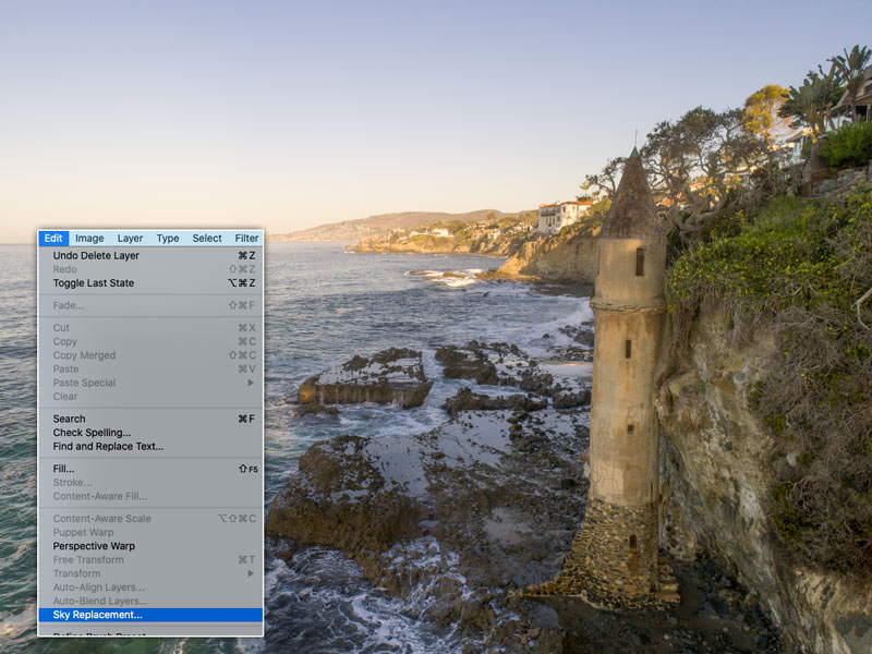replacing a boring sky in photoshop